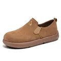 Mocasines de gamuza marron para hombre con diseño transpirable y suela gruesa - 39 / Caqui