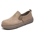 Mocasines de gamuza marrón de alta calidad para hombre con diseño transpirable y logo - 39 / Arena