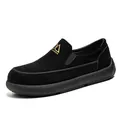 Mocasines negros de ante para hombre con suela gruesa transpirable estilo Birkenstock - 39 / Negro
