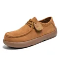 Mocasines de gamuza marrón para hombre de alta calidad con diseño transpirable y confortable - 39 / Caqui (H77)