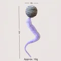 Giocattolo interattivo per gatti bruco in peluche viola con coda da 25 cm e palla - Bruco Palla Spaziale Grigio