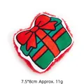 Festive Christmas gift box plush cat toy with red bow, soft texture, 7.5x8cm size - With Catnip and Crinkle Paper / Christmas Gift Box
