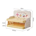 Double-layer yellow plastic pet food storage rack with detailed dimension markings - Double Layer / Yellow