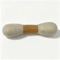 Premium handmade wool felt cat toy in giant cotton swab shape, white and brown design - Thickened Wool Stick