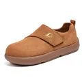 Mocasines de ante marrón para hombre con cierre de velcro y cómoda suela gruesa - 39 / Caqui