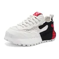 Baskets chunky élégantes en maille respirante pour hommes en blanc noir et rouge - 39 / Blanc