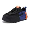 Chaussures de course pour hommes en mesh respirant à semelle épaisse noir, bleu et orange - 39 / Bleu
