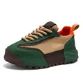 Chaussures de running daddy en mesh vert et beige avec semelle épaisse enveloppante - Vert (OK888)