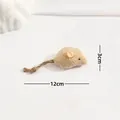 Catnip mouse toy with natural hemp tail, size 12cm x 3cm, perfect for interactive play - Style 4 (HDD)