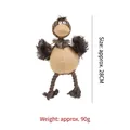 Squeaky brown bird plush dog toy featuring oxford fabric and durable cotton rope legs - Brown Bird