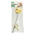 Interactive spring cat toy with winking yellow plush doll for cat scratching board - Yellow Cat Print