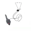 Gioco per gatti regolabile da porta con topo di peluche grigio e lungo cordino elastico - Topo simulato / 1 Pezzo/Confezione / Grigio (Stile Gancio Triangolare)