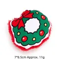 Plush Christmas wreath cat toy with red bow, size 7x8.5cm, soft festive pet squeaky toy - With Catnip and Crinkle Paper / Christmas Wreath