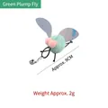Green chubby insect plush toy attachment with bell for interactive cat teaser wand DIY - Chubby Fly (CT219) / Green