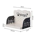Desktop pet snack storage rack in cream and black with clear dimension markings - Single Layer / White Polka Dot
