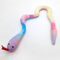 Regenbogen Plüschschlange Katzenspielzeug mit Katzenminze zum Kauen und Spielen - Mehrfarbige Schlange