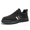 Classic black low-top Martin boots with vintage workwear style and durable thick soles - 39 / Black