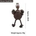 Durable coffee brown bird plush dog toy with cotton rope legs for chewing and play - Coffee Bird