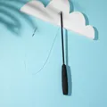Abnehmbarer Katzenangel-Ersatzstab mit Schaumstoffgriff und flexiblem Drahtseil - 3-Sektion Teleskopisch / 40-98cm / Schwarzer Griff Schwarzer Stab