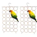 Two-pack colorful cotton rope climbing nets for parrots and small birds, bird cage toy - 2 Units Pack (With Buckles)