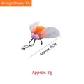 Handmade plush orange fly cat teaser refill toy with translucent wings approx 9cm long - Chubby Fly (CT219) / Orange
