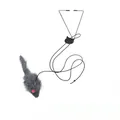 Adjustable hanging door cat toy featuring a grey plush mouse and long black elastic string - Simulated Mouse / 1 Piece / Gray (Triangular Hook Style)