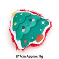 Christmas tree shaped plush cat toy featuring a smiling face and festive red furry trim - With Catnip and Crinkle Paper / Christmas Tree