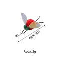 Red chubby insect-shaped cat toy replacement head with transparent wings and silver bell - Chubby Fly (CT219) / Red