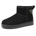 Schwarze Winterstiefel mit warmem Kunstfellfutter und dicker rutschfester Sohle - 35 / Schwarz