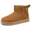 Gemütliche braune Winter-Schneestiefel mit dicker rutschfester Sohle und Futter - 35 / Gelb