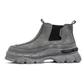 Graue Chelsea-Boots für Herren mit dicker Profilsohle und elastischem Einsatz am hohen Schaft - 39 / Grau
