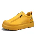 Zapatilla de skate con plataforma amarilla vibrante para hombre en cuero microfibra premium - 39 / Amarillo
