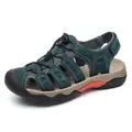 Professionele ademende outdoor wandelsandalen voor heren van donkerblauw leer met elastiek - Grijs (2119)