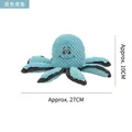 Blue octopus plush squeaky dog toy made of durable corn fleece material for chewing - Blue Style (PT253) / Blue Octopus
