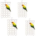 Extra large colorful cotton rope parrot climbing net with 28 rings for bird cages - 4 Units Pack (With Buckles)