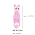 Pink fox plush dog toy with tennis ball ring, 15.75 inch length interactive chew toy - Fox Pattern / Pink Fox