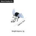 Black chubby fly pet cat toy replacement head with silver bell and blue wings 9cm - Chubby Fly (CT219) / Black