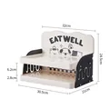 Double-layer pet snack storage rack and cat bowl organizer with dimensions cream and black - Double Layer / White Grid