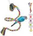 Kleurrijke katoenen touw zitstok en mineraalsteen kauwspeelgoed set voor parkieten en vogels - 2-Piece Set Style 2 / 2-delige set