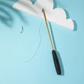 Abnehmbare goldene Katzenangel mit schwarzem Griff und transparentem Ersatzclip-Seil - 3-Sektion Teleskopisch / 40-98cm / Schwarzer Griff Goldener Stab