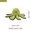 Durable green octopus plush dog toy with squeaker made of soft corn velvet fabric - Green Style (PT253) / Green Octopus