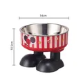 Creative stainless steel pet bowl with cartoon shoe base, 14cm diameter dimensions - Red Popcorn Single Bowl / Bagged Including Stainless Steel