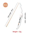 White plush mouse cat teaser wand with 40cm wooden stick and elastic string toy - Rod 40cm/String 63cm / White