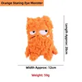 Vibrant orange plush monster dog toy featuring big eyes and a durable design for pet play - Staring Monster Style / Orange Staring Monster