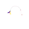 Juguete interactivo para gatos con plumas de colores y alambre de acero rosa flexible. - Estilo de Pluma con Alambre de Acero Aleatorio