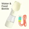 Draagbare drinkfles voor huisdieren met schouderriem, inhoud 250 ml water en 180 ml. - 250ml+180ml Water & Voerbeker / Wit