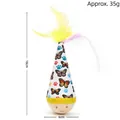 Tumbler cat toy with colorful feathers and butterfly patterns, 18cm tall design - Butterfly Pattern Style