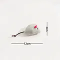 Small grey plush mouse cat toy with catnip measuring 12cm in total length for active play - Style 8 (HDD)