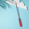 Hochwertiger ausziehbarer Katzenangel-Ersatzstab mit rotem Schaumstoffgriff und Schnur - 3-Sektion Teleskopisch / 40-98cm / Roter Griff Roter Stab