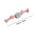 Durable cotton rope and TPR ball dog toy for molar cleaning, 18cm length - 18cm / Gray